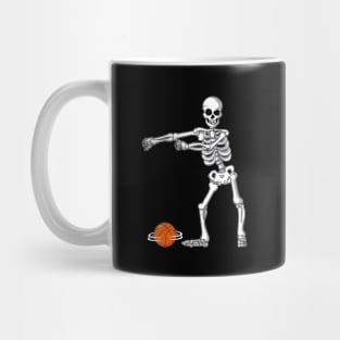 Flossing Skeleton Basketball Funny Halloween Mug